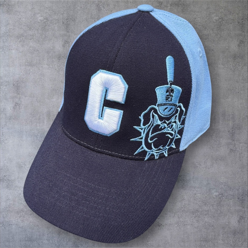 The Citadel Bulldogs Top of the World Hat Mascot Navy / Light Blue FlexFit Retro